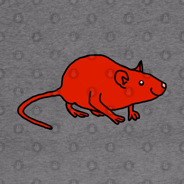 Red Rat Minimal Line Drawing by ellenhenryart